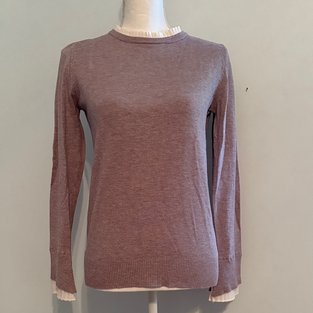 Elegant Mauve Crew Neck Sweater